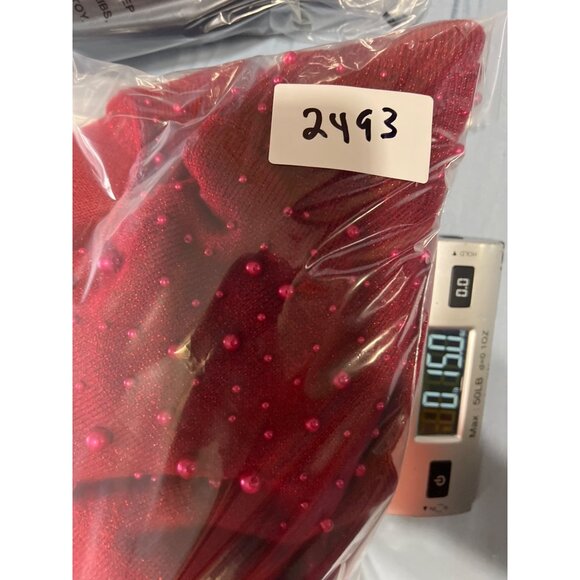 Susan Graver Red Beaded Short Sleeve Sweater & Open Cardigan Set L Acrylic Blend - Picture 15 of 15